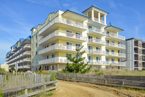Adagio building from the beach