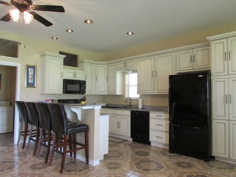 Seating at the Kitchen counter.