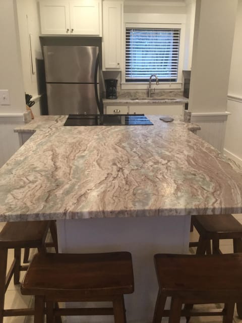 Awesome counters with six bar stools
