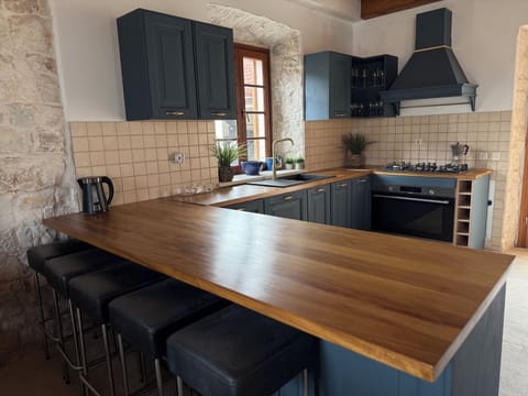New kitchen worktops, hob , oven and sink.