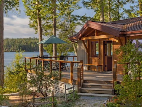 Relax and enjoy a beautiful sunset overlooking Westcott Bay while at Oyster Beach House.