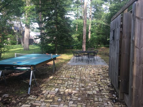 Outdoor fun with hammock and ping pong table.  We have an outdoor shower too.  