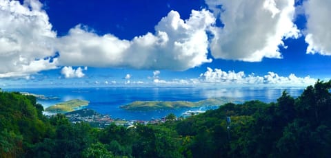 View of St. Thomas, USVI harbor, which is the capitol of the Virgin Islands.