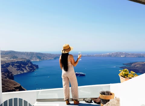 Stunning caldera views from our private terrace