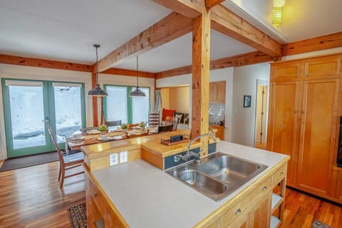 Kitchen island overlooking the dining room