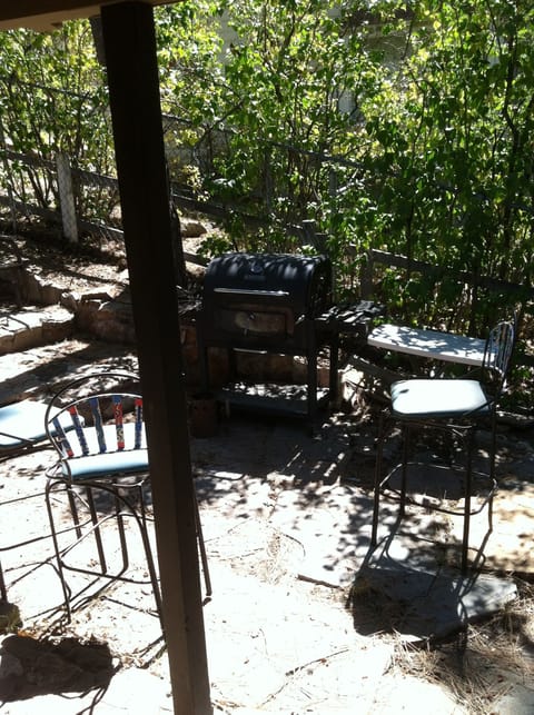 Outside Patio with charcoal grill