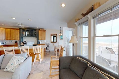 View of kitchen from living area