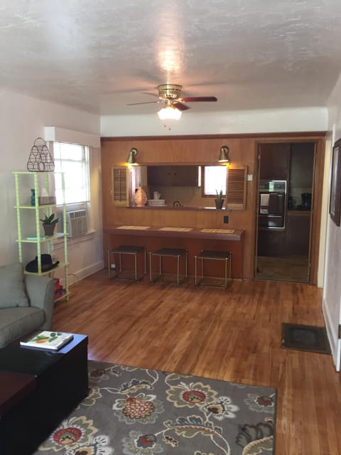 Plenty of space for air mattress that is included with rental.