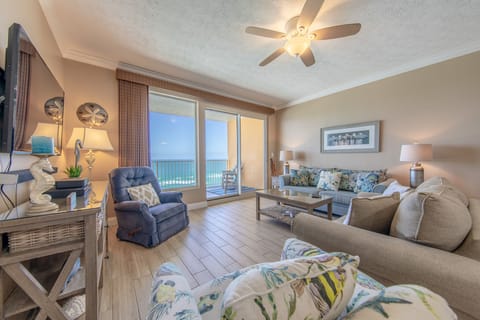 Gulf front living room.