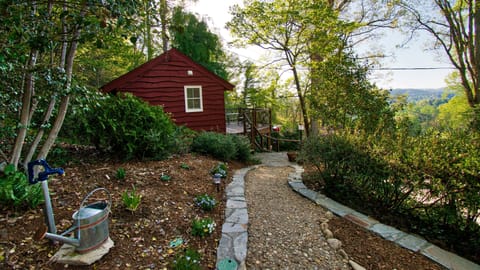 The Woodlands Cottage joins the upper garden