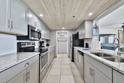 Fully stocked and newly remodeled kitchen.
