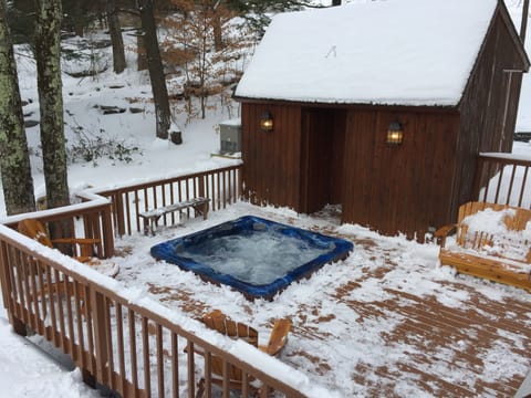 Relax after a day on the slopes in the hot tub