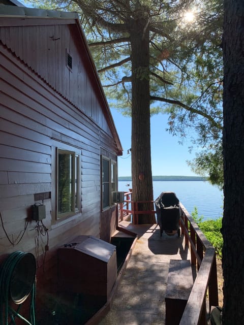 Weber grill for your grilling pleasure right on the lakeside deck