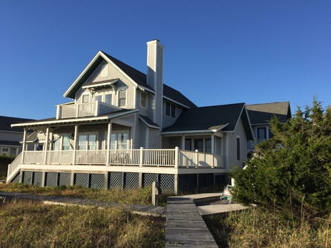 Home seen from the back facing nothing but dunes and water