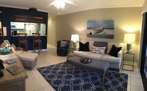 Comfortable new furnishings, includes a queen sleeper.