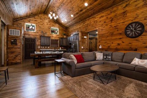 Sectional with pull out sleeper sofa.