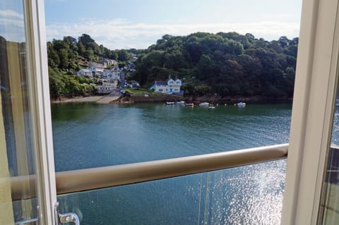View from the balcony across the River View to the village of Bodinnick