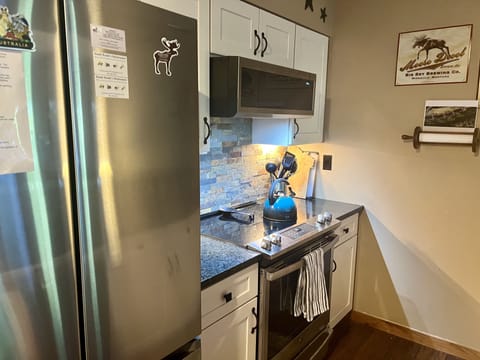 Newly remodeled kitchen with new appliances.