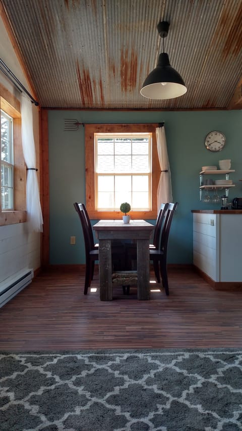 Dining table overlooking Lake Superior.