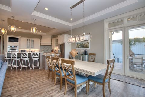 Large dining table for guests