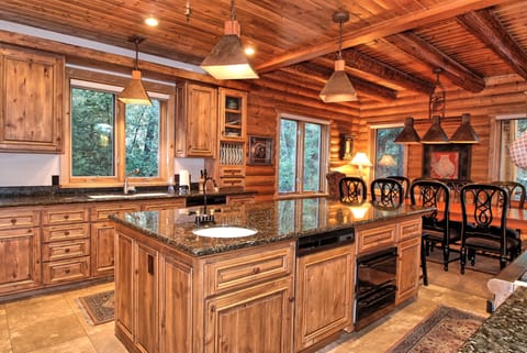 Fully stocked kitchen. Two dishwashers and sinks