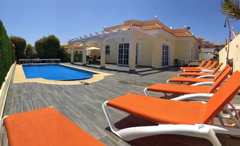 Outside Pool Area, 8 sunbeds, Pool Table. BBQ 