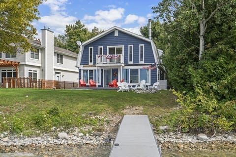 Facing the lakeside of the house