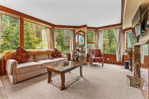 King American Leather Pull Out with Granite Fall fireplace, bose system, views