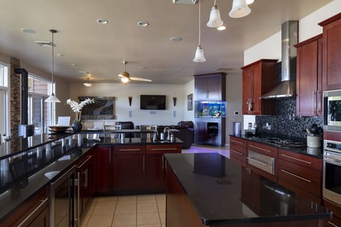 View from Kitchen to Lounge Massage Chair/TV area