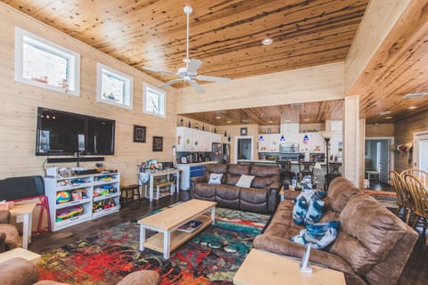 Our living room perfect for relaxing after a long day at the beach.