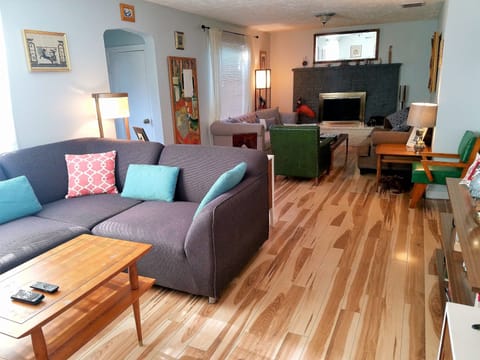 Two Sitting areas. Tv side and fireplace side