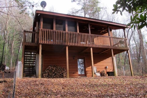 View from back, Rear door into lower bedroom and pooltable room