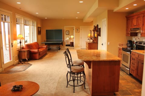 Enjoy ping pong or great views from the large family room 