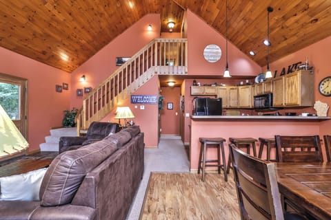 High ceilinged kitchen/dining area