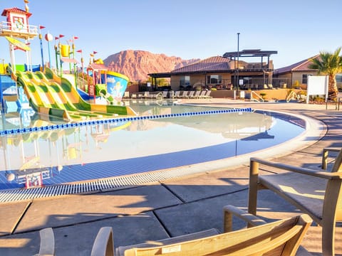 View of the home from the Water Park - pergolas shade above and below!