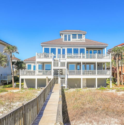 Multiple decks with ample seating to enjoy view of the Gulf