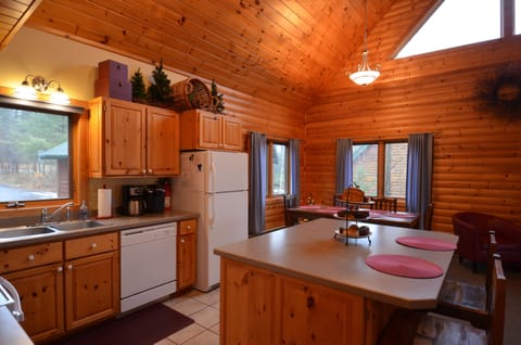 Large center island with seating for 2 on counter  stools