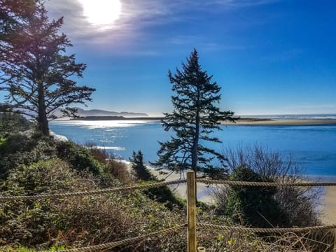 View of the Bay to the left of the condos right across the street from the cottage