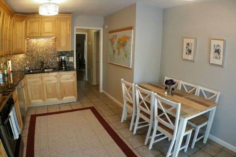 Large kitchen area accommodates your dining.