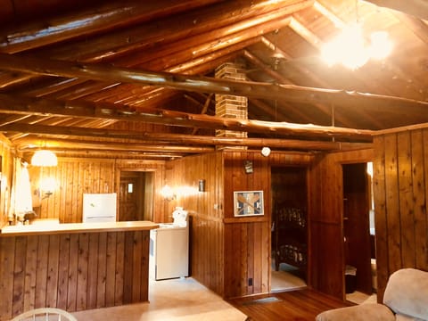 Vaulted log cabin throughout, Enjoy the air conditioning! 