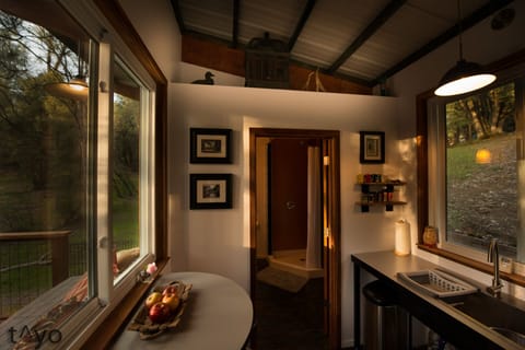 View of bath from kitchen