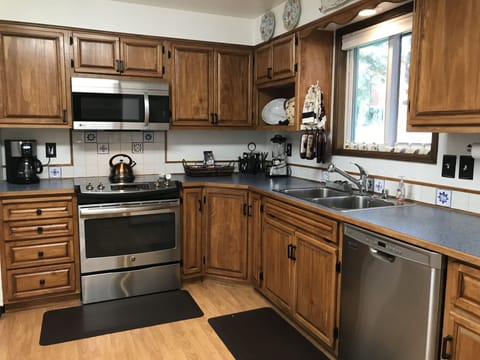 Chef's kitchen has all brand new Stainless Steel appliances.