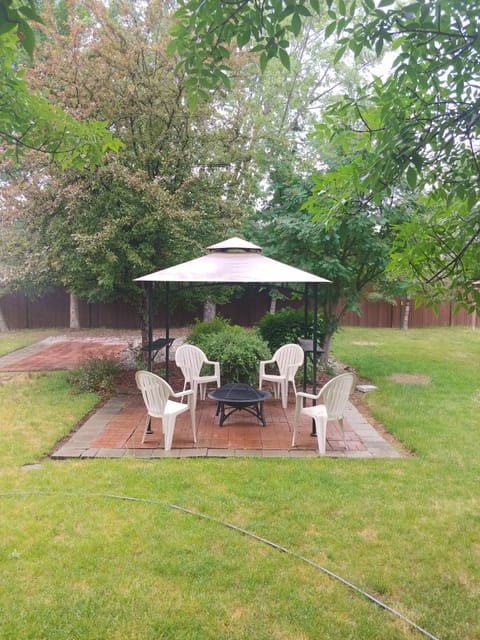 large back yard, completely fenced for privacy