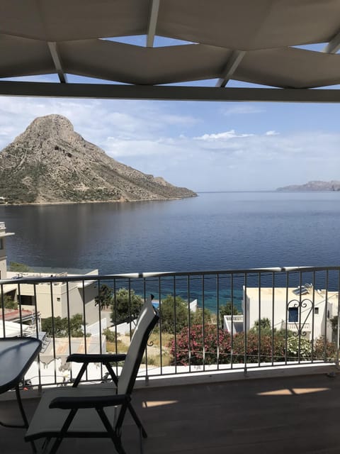 view from of telendos island from house balkony
