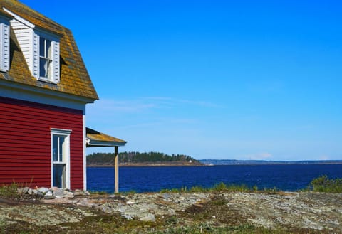 The 100 year old Red House sits at the head of Mackerel Cove on Bailey Island.