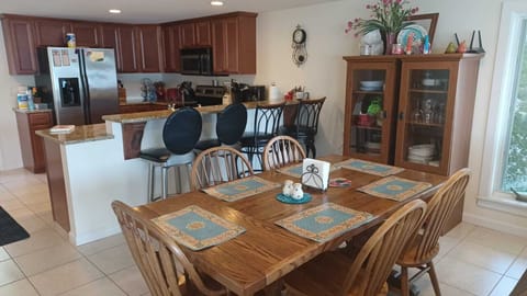 Perfect Lakefront Getaway, Maine. Spacious dining room area for your family.