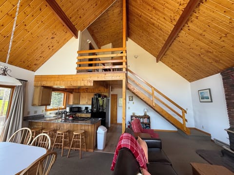 View from living room to upstairs