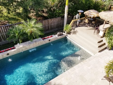Your incredible  private beautiful Swimming Pool by Tiki Hut.