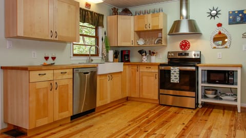 Kitchen - Fully stocked with everything from spices to wine glasses to a blender