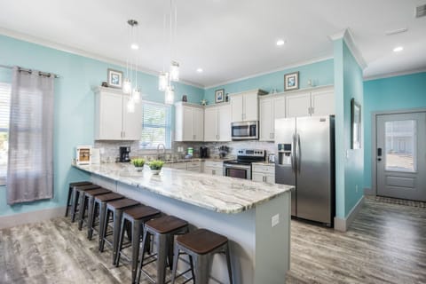 Ample Kitchen Bar seating for 8.